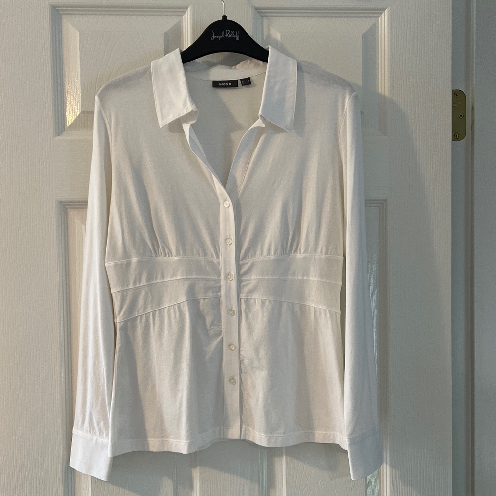 Mexx White Blouse, Size L, fits smaller, see measurements